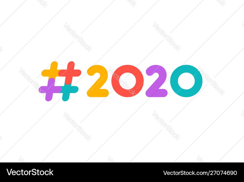 Happy new year 2020 greeting card design