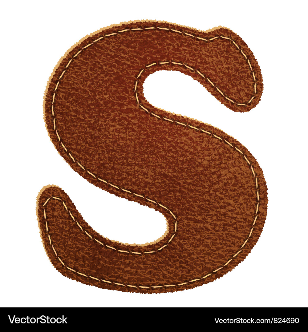 Leather Textured Letter S Vector Image