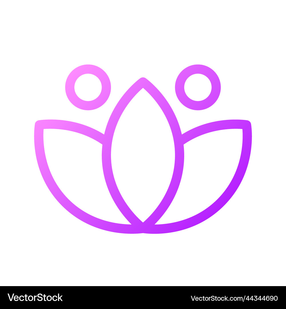 Lotus pixel perfect gradient linear ui icon Lotus pixel perfect gradient linear ui icon Vector Image