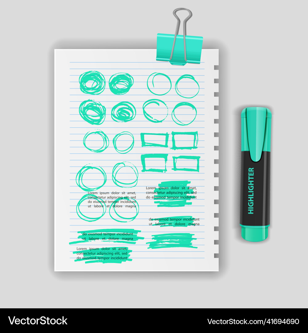 Marker marks green text selection format vector image