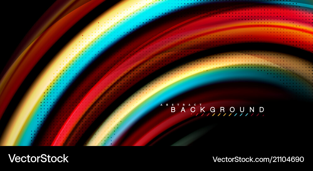 Multicolored wave lines on black background design Vector Image