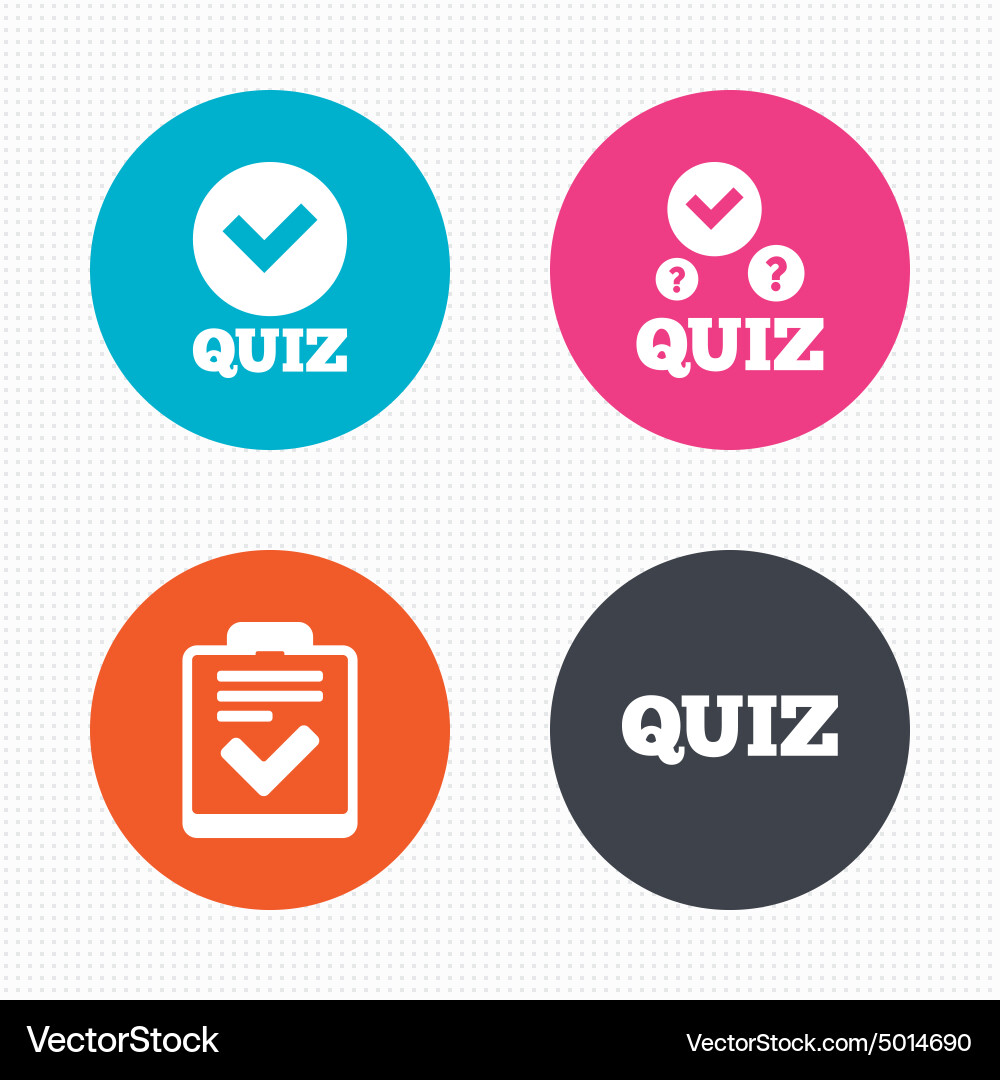 Quiz icons checklist with check mark symbol Vector Image