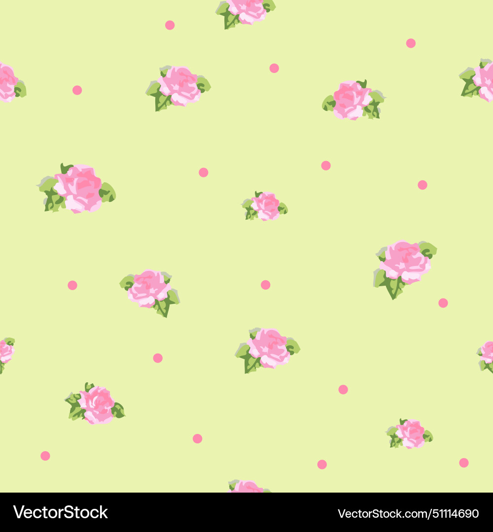 Rose and dots seamless pattern Rose and dots seamless pattern vector image
