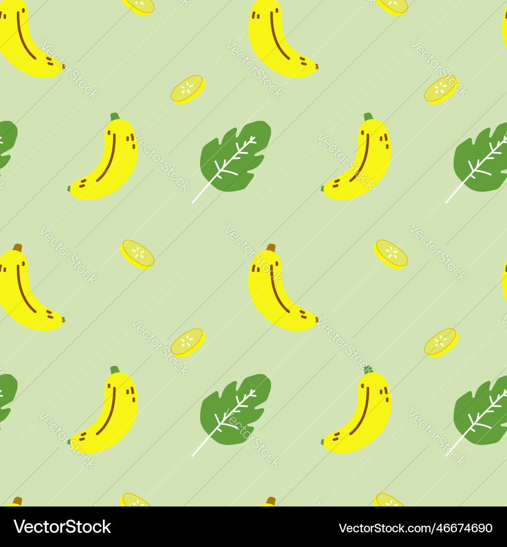 Seamless banana repeat pattern background Seamless banana repeat pattern background vector image
