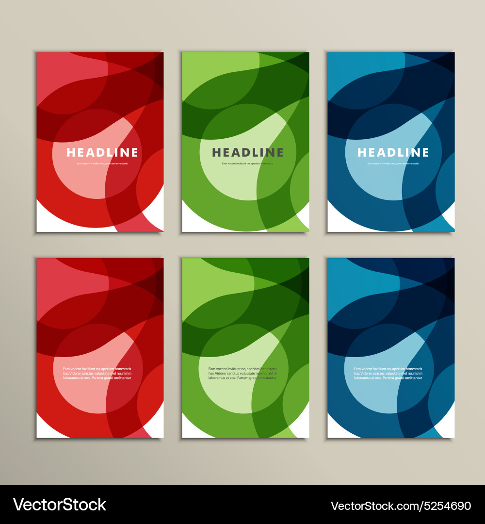Set abstract color circle pattern vector image