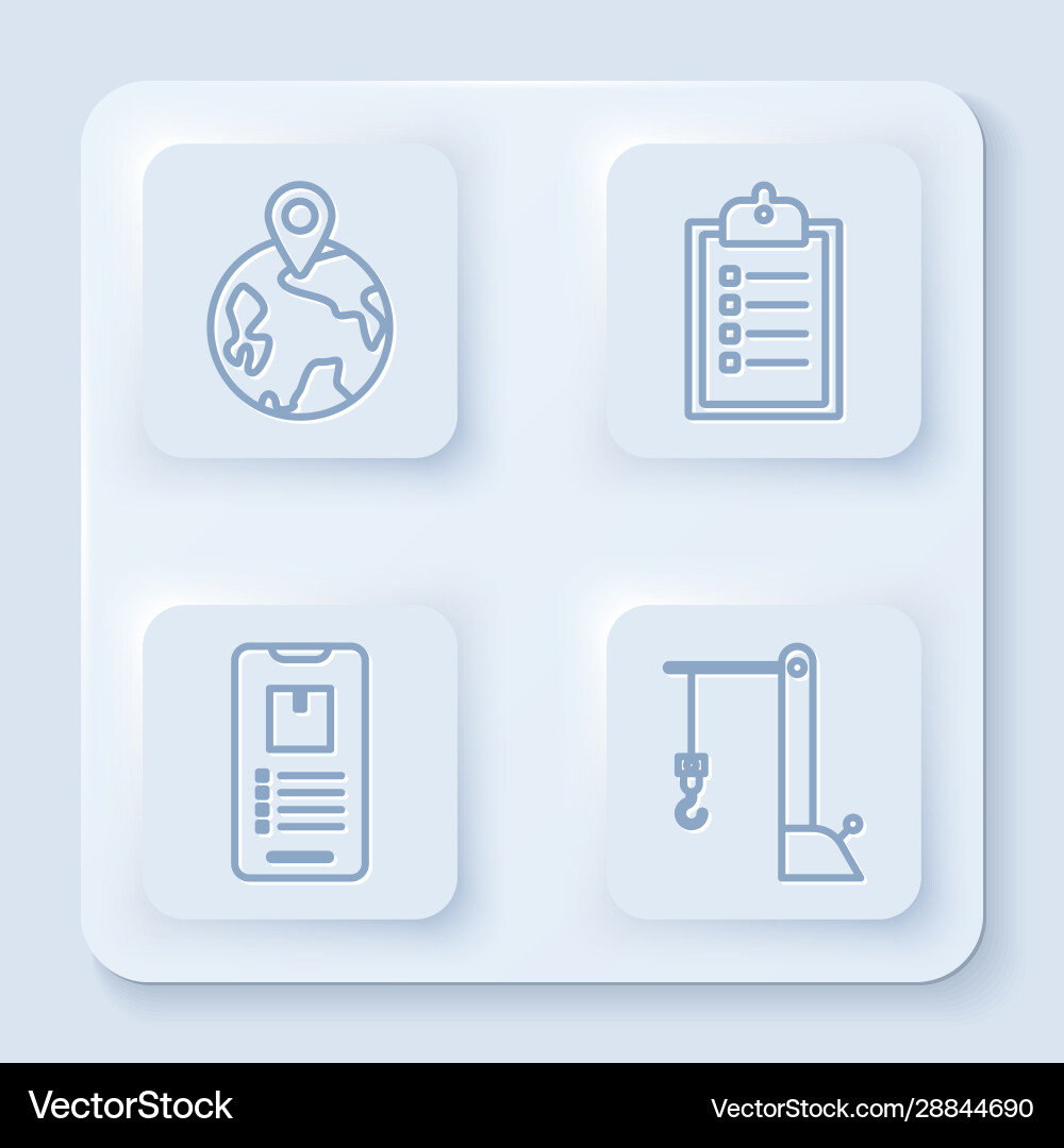 Set line worldwide verification delivery list Set line worldwide verification delivery list vector image