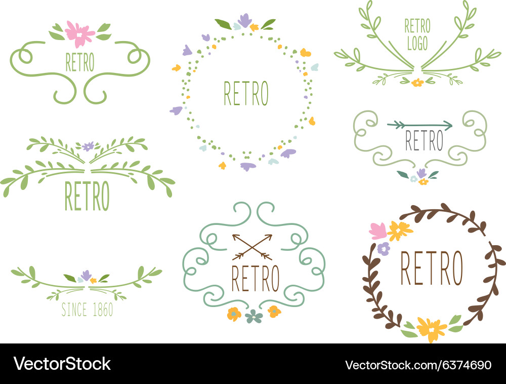 Swirl Frame Decorative Elements Set Vector Image