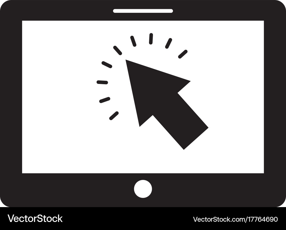 Tablet with cursor button digital technology Vector Image