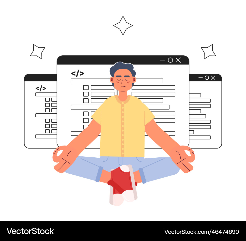 Talentierter Programmierer arbeitet effizient Talentierter Programmierer arbeitet effizient vektorbild