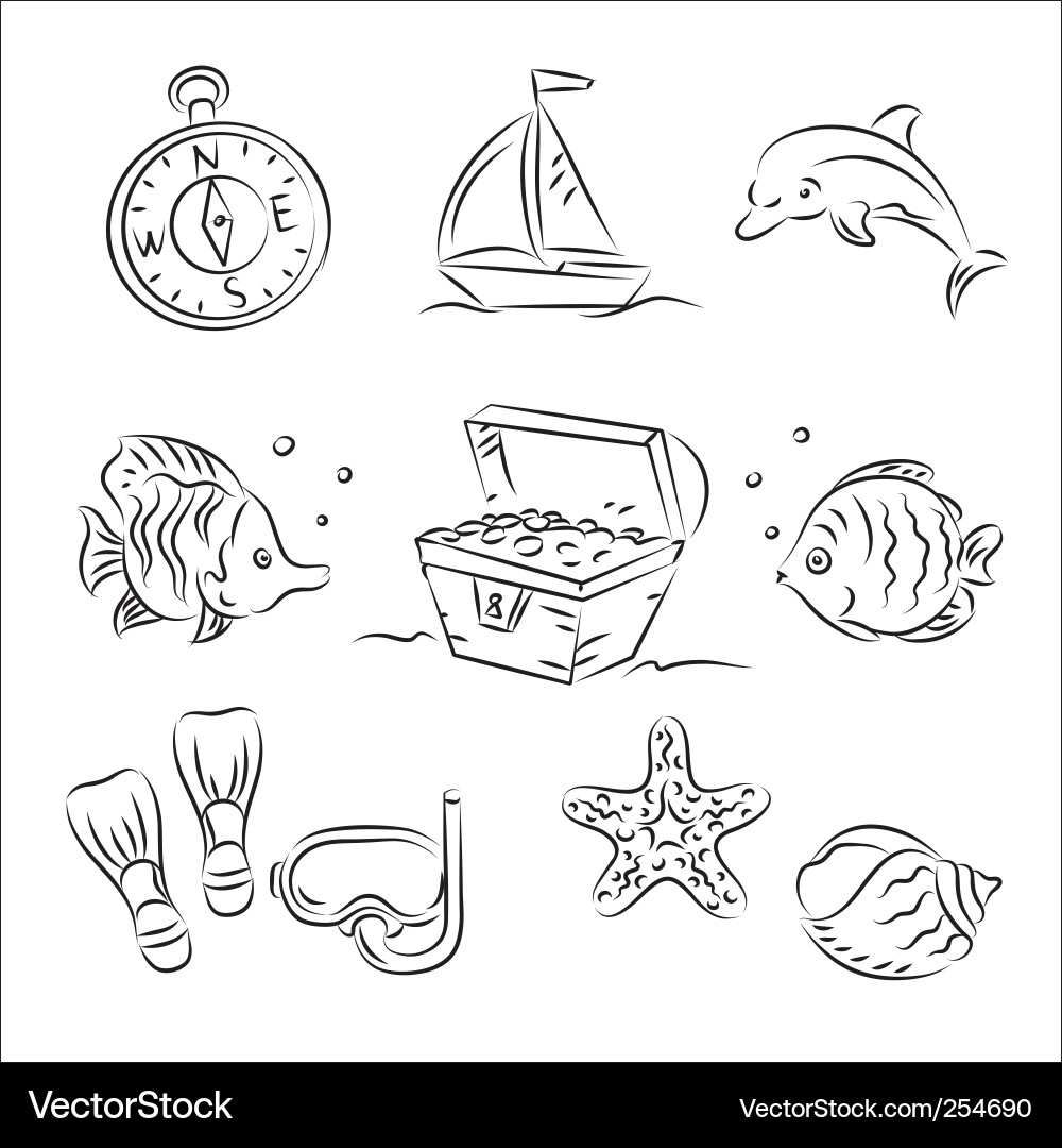 Underwater Dive Scene vector image