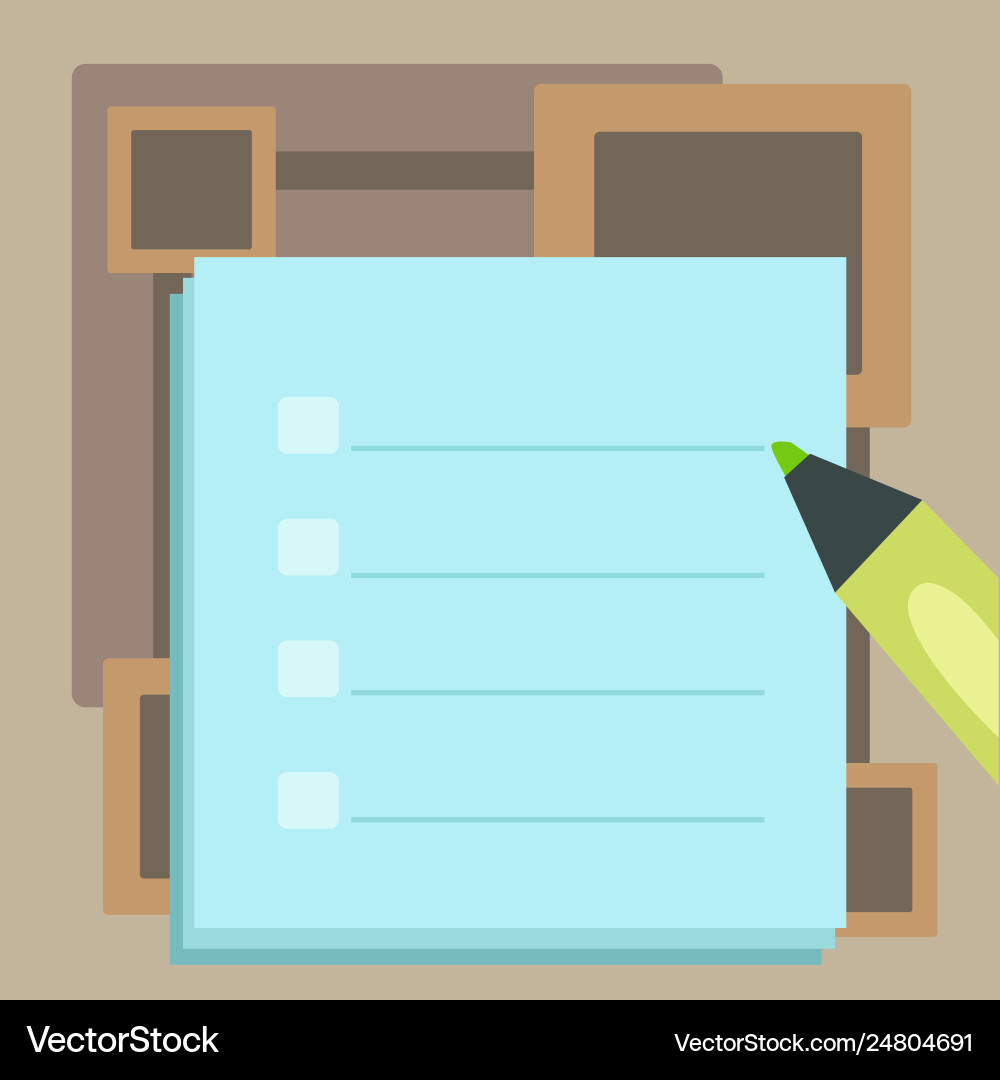 Blank checklist sheet piling with tick box Blank checklist sheet piling with tick box vector image