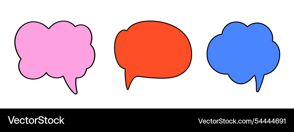 Chat speech bubble message text cloud shapes set Chat speech bubble message text cloud shapes set vector image