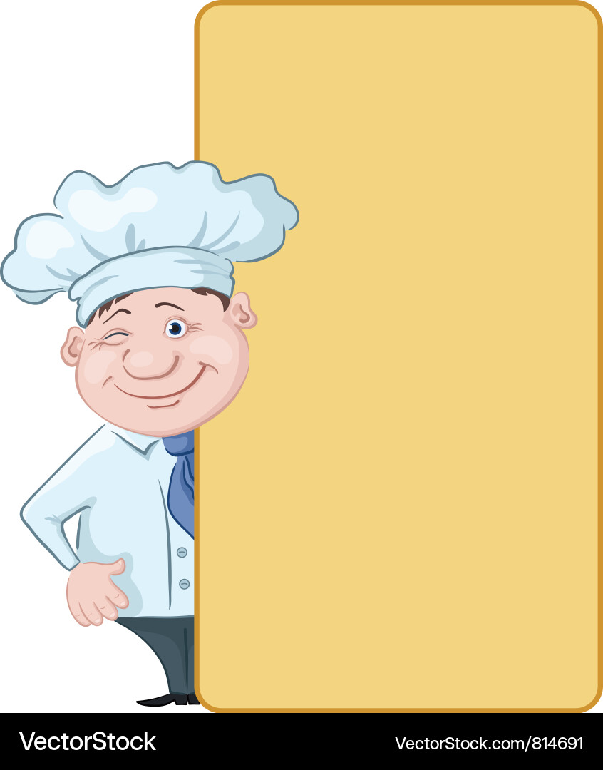 Chef Looking Out of Window Vector Image