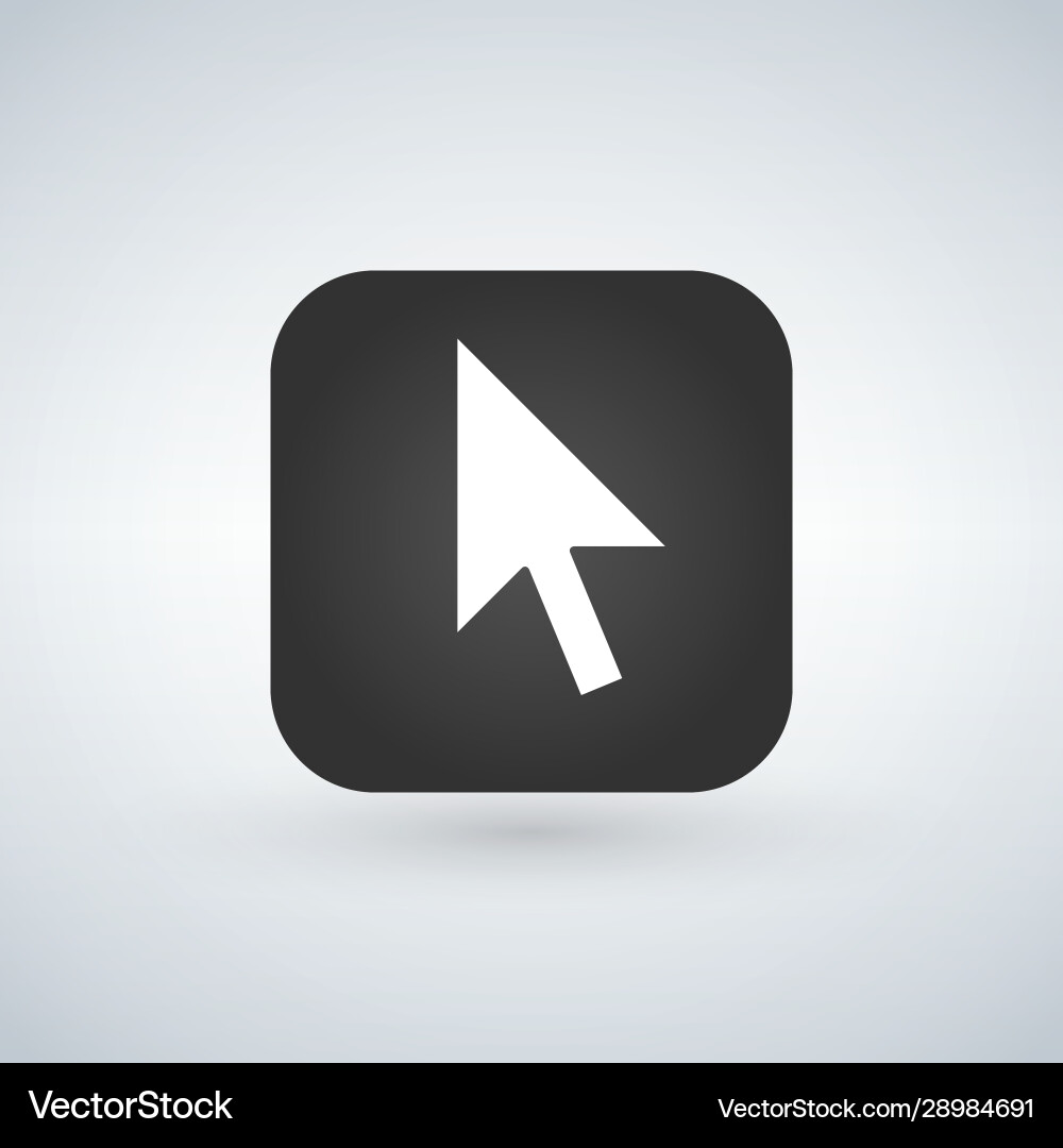 Click cursor symbol over application button Click cursor symbol over application button Vector Image