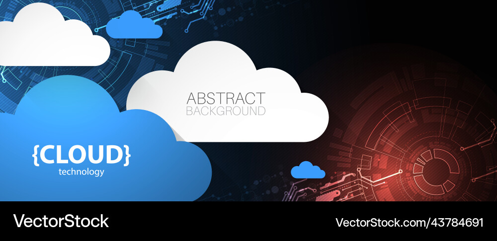 Cloud Computing Technology Abstract Vector Image