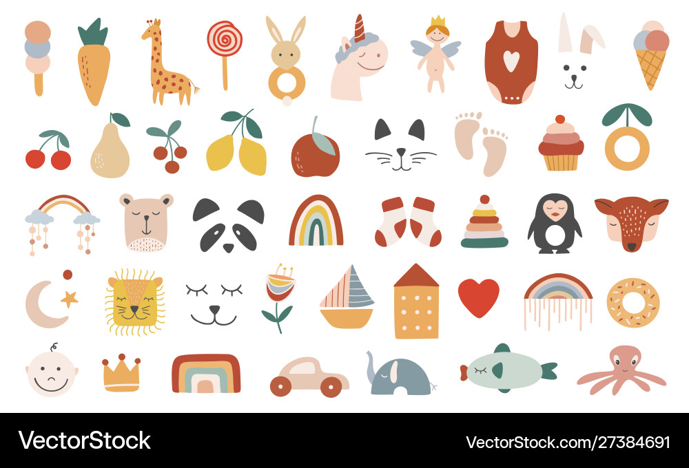 Collection baby icons Collection baby icons vector image