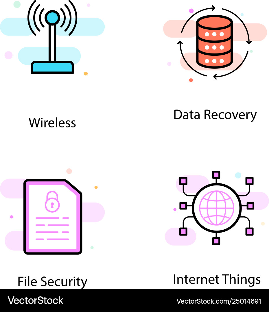 Data Security Icons - Encryption vector image