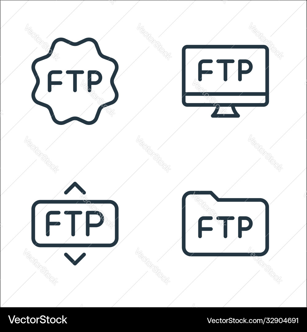 Data transfer line icons linear set quality Vector Image