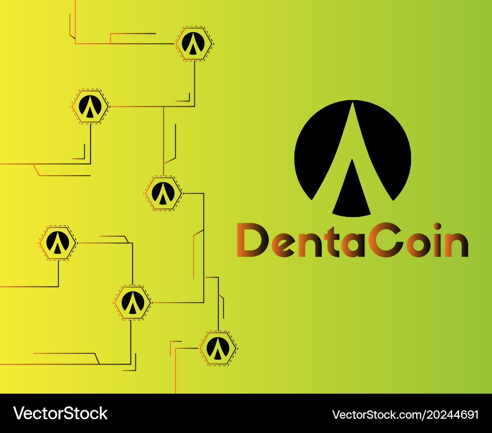 Dentacoin blockchain circuit network style Vector Image
