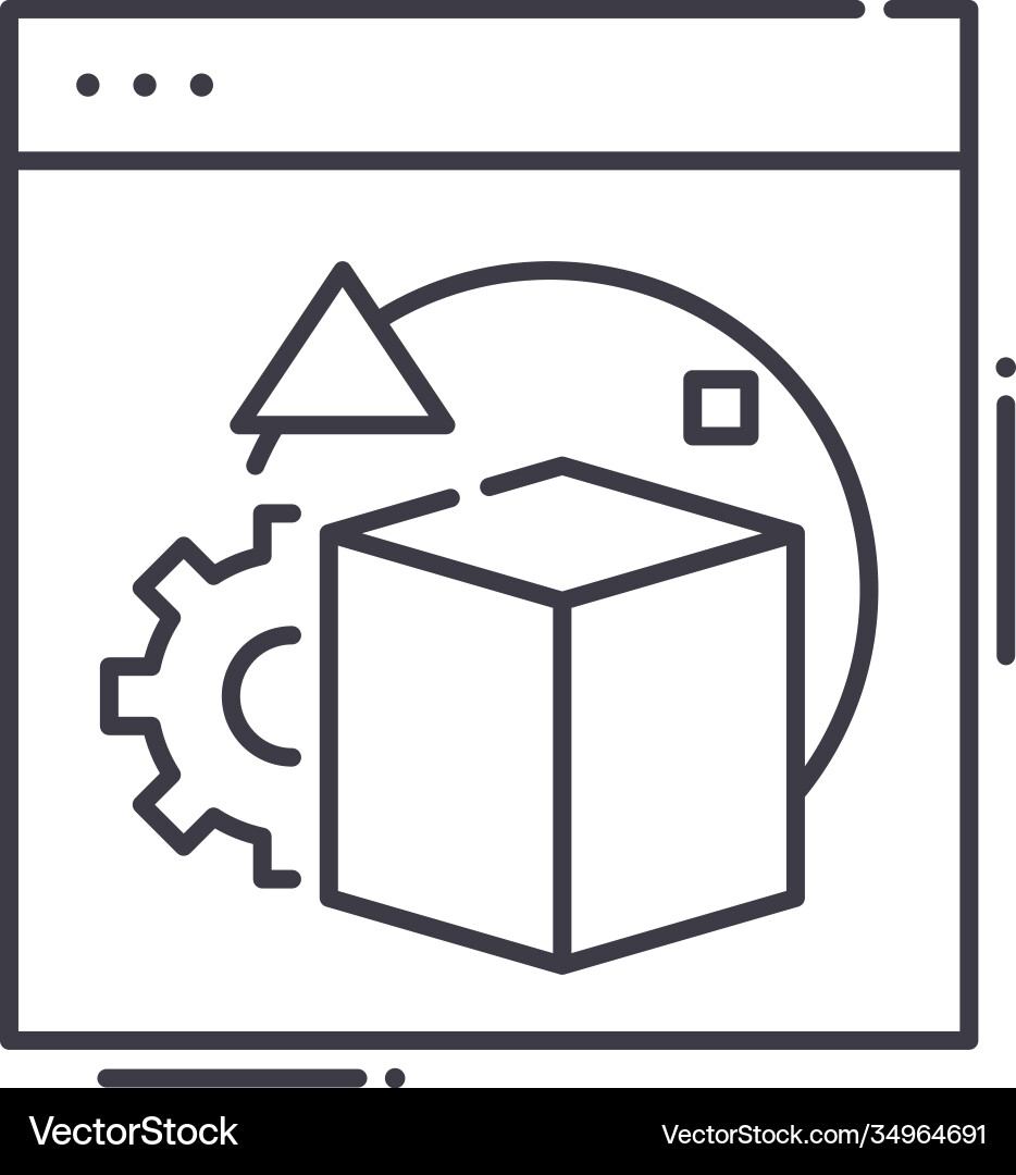 Design projects icon linear isolated Design projects icon linear isolated vector image