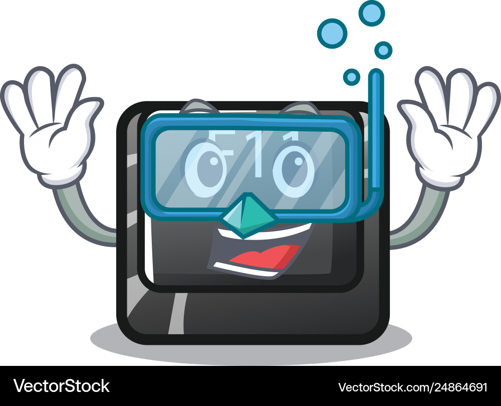Diving f11 button in character shape Diving f11 button in character shape vector image