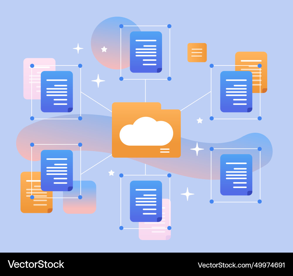 File transfer connection docs information Vector Image