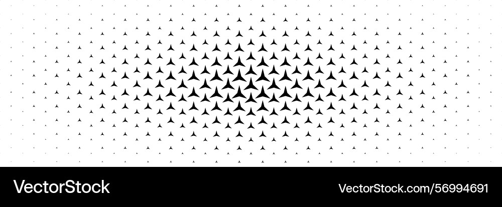 Horizontal three sharp corners triangle spreading vector image