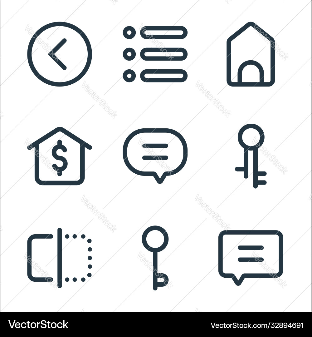 Interface line icons linear set quality Interface line icons linear set quality vector image
