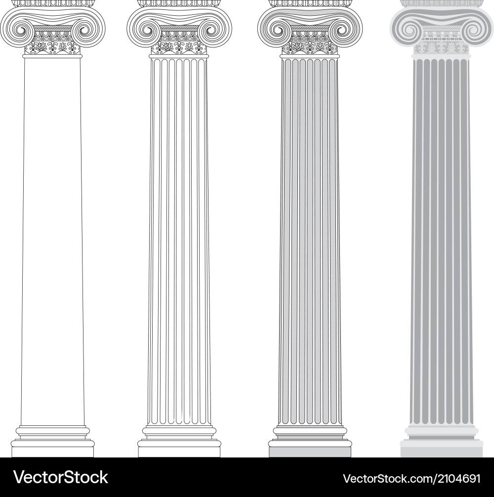 Ionic Column Outline vector image