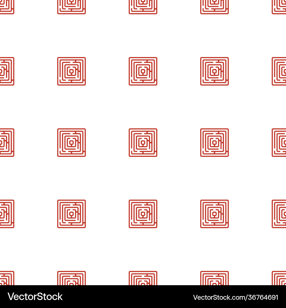 Labyrinth icon pattern seamless white background vector image