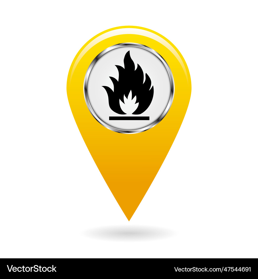 Map pointer index of flammable substances Map pointer index of flammable substances vector image