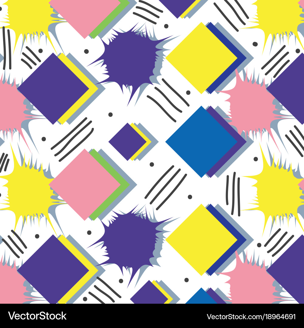Memphis style abstract square background vector image