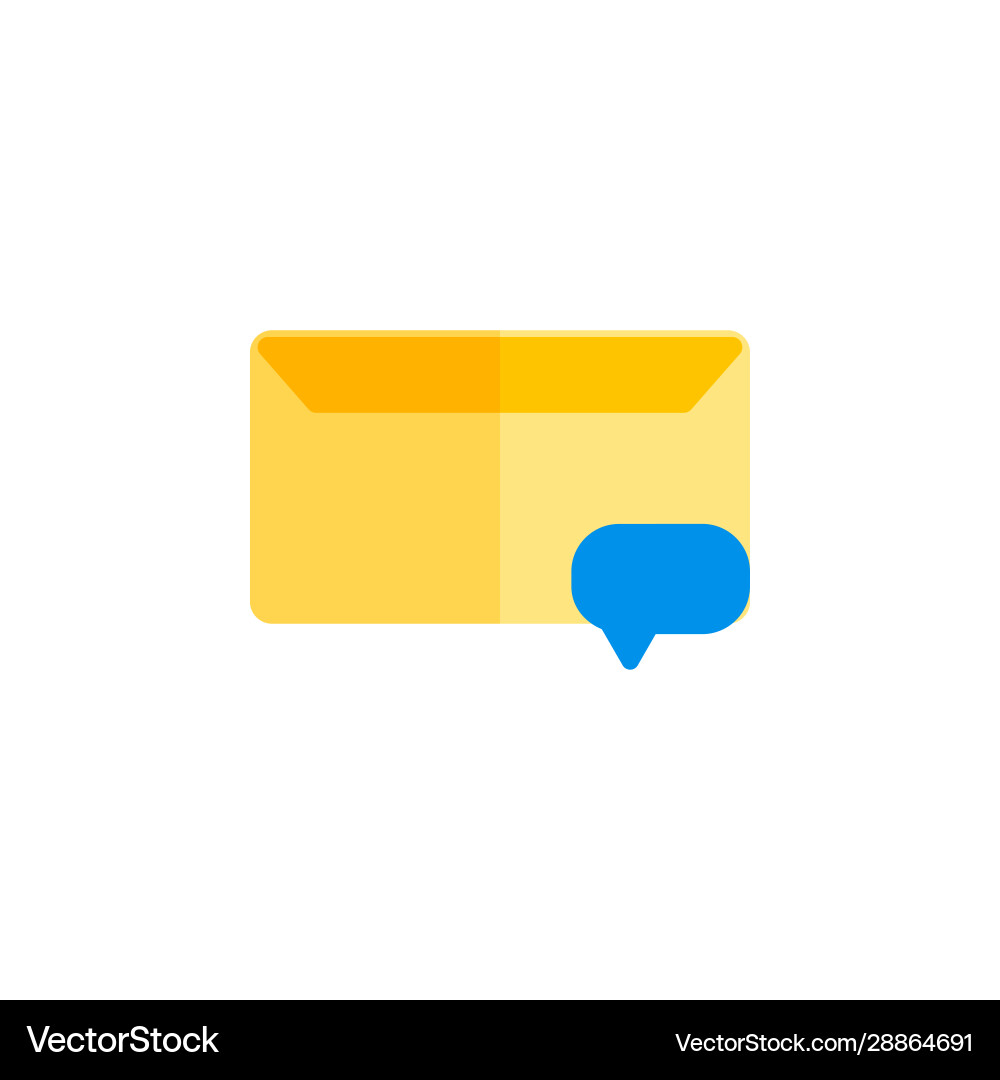 Message icon design flat style comment logo vector image