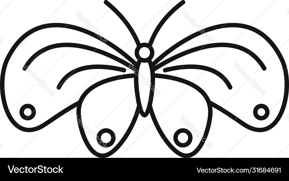 Monarch butterfly icon outline style Monarch butterfly icon outline style vector image
