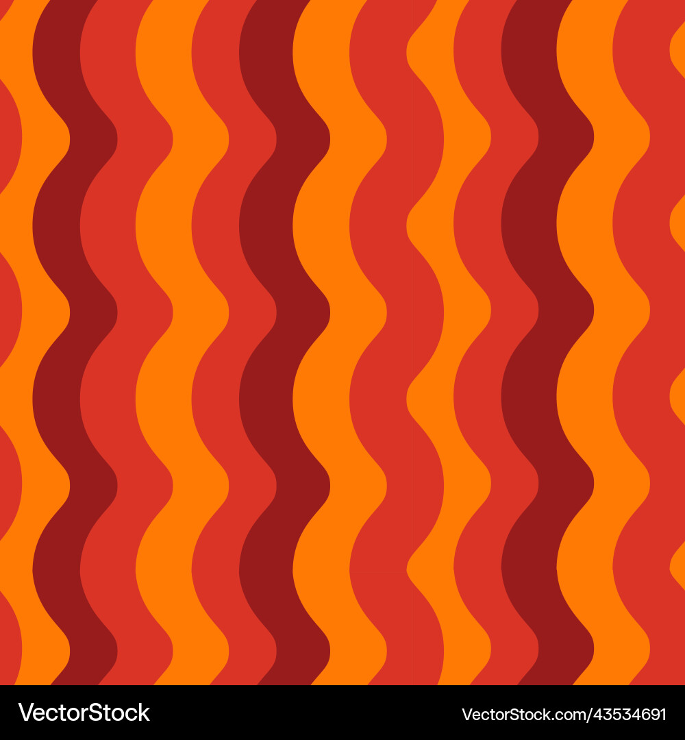 Red and orange retro waves seamless pattern Red and orange retro waves seamless pattern vector image