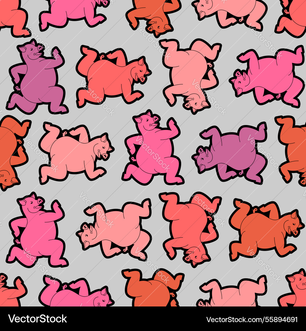 Running pig pattern seamless swine run background Running pig pattern seamless swine run background vector image