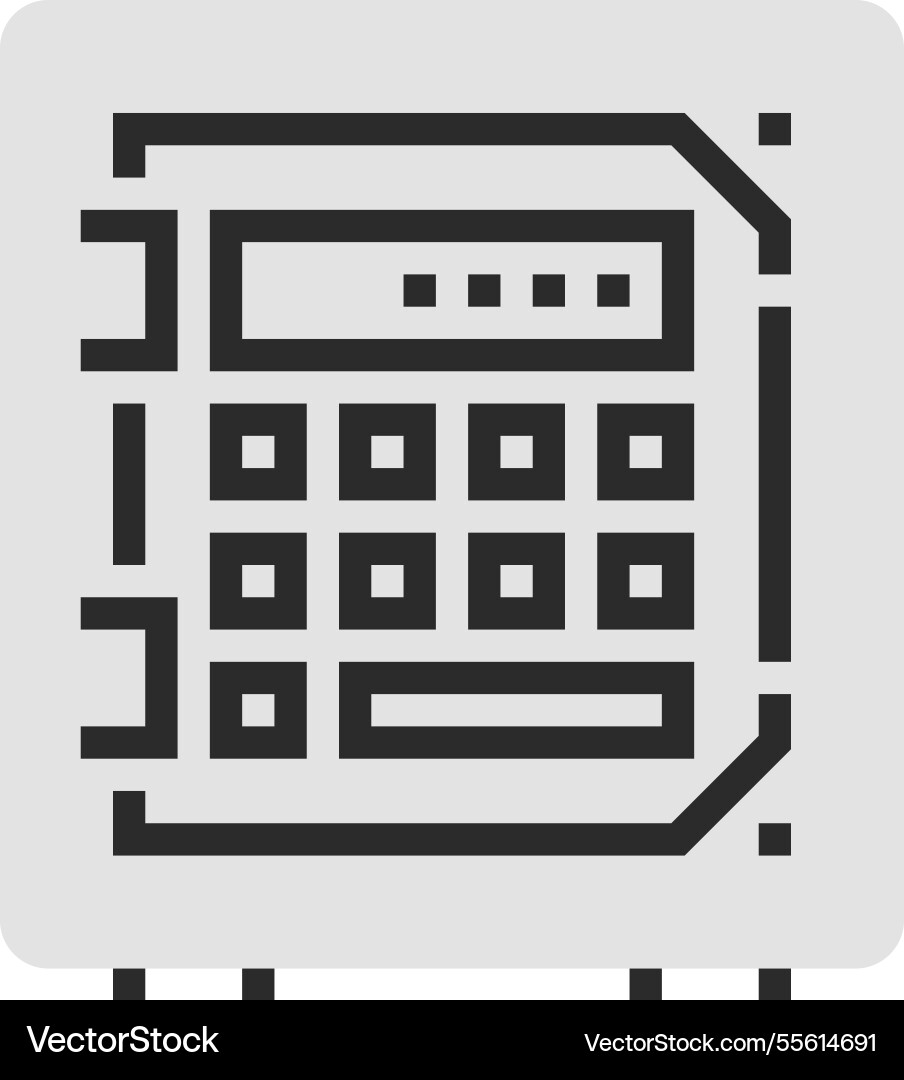 Safe deposit flat line web icon concept Vector Image