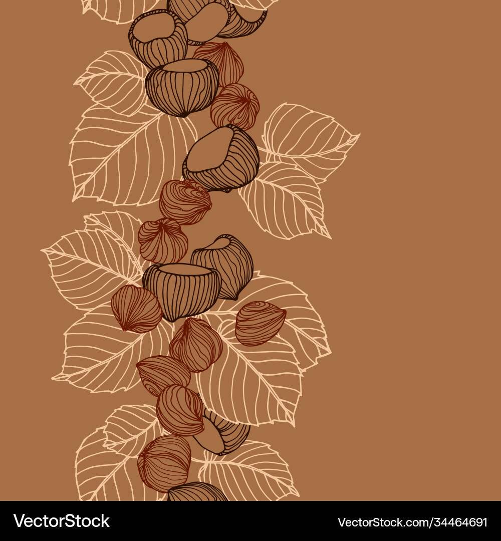 Seamless pattern hazelnuts confectionery textiles Seamless pattern hazelnuts confectionery textiles vector image