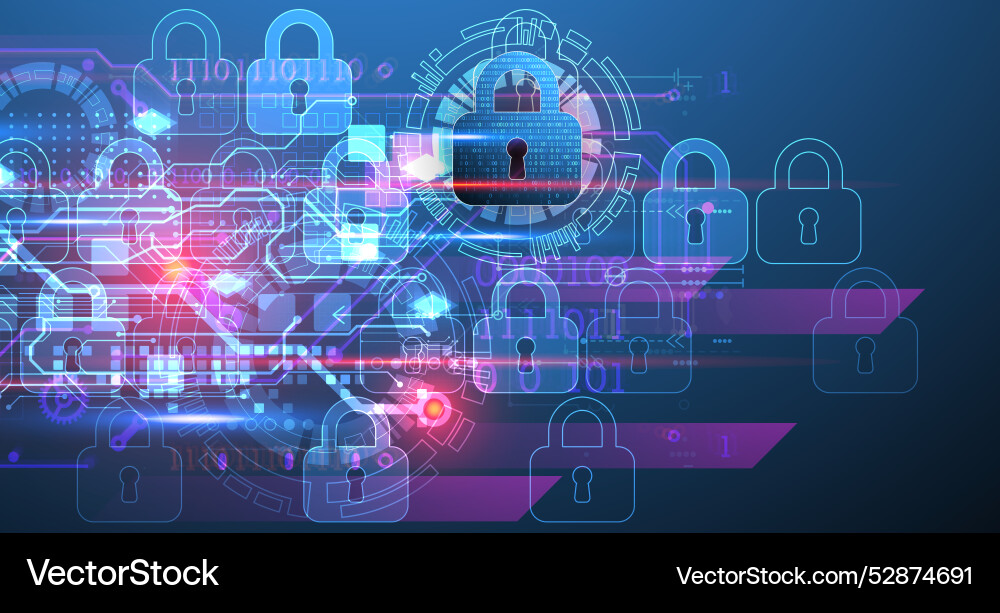Secure digital background virtual confidential Vector Image
