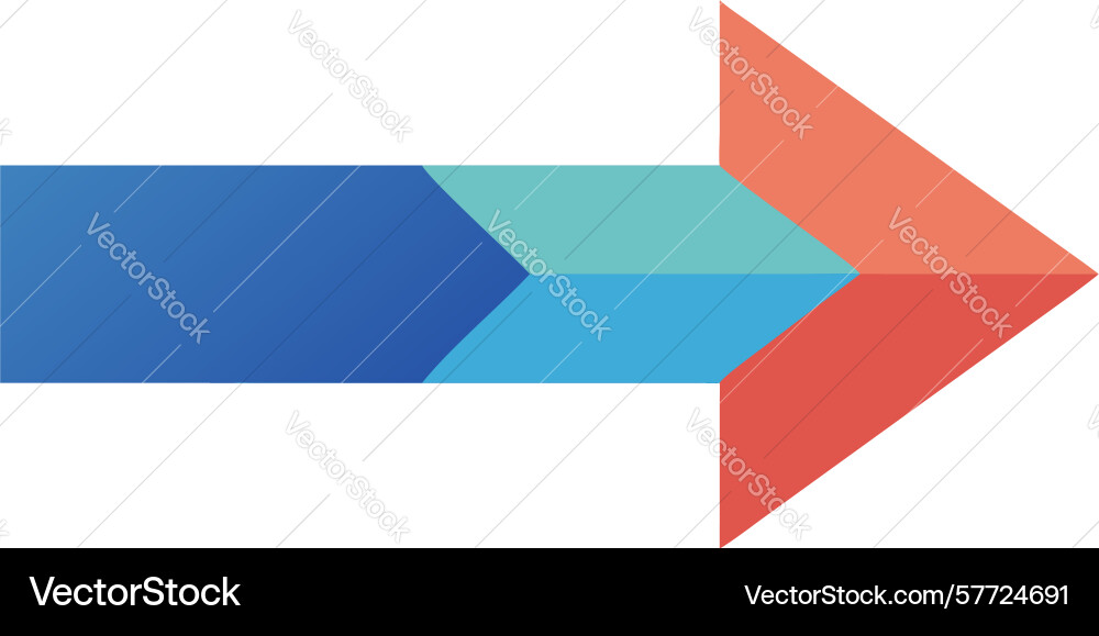 Segmented abstract arrow pointing right vector image
