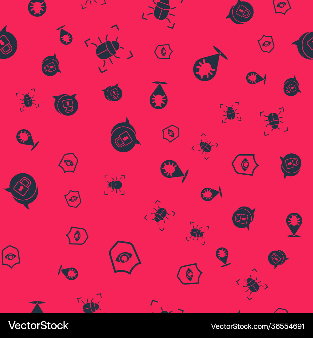Set shield and eye system bug cyber security Set shield and eye system bug cyber security vector image