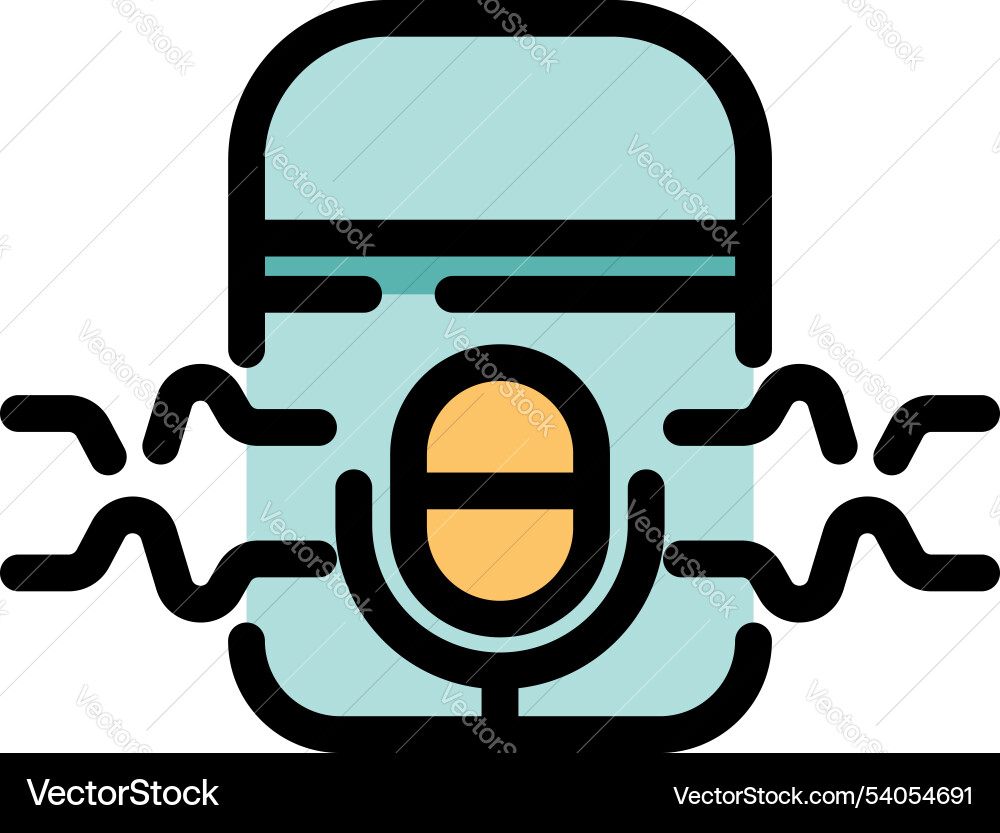 Simple icon of a voice recording device capturing Simple icon of a voice recording device capturing Vector Image