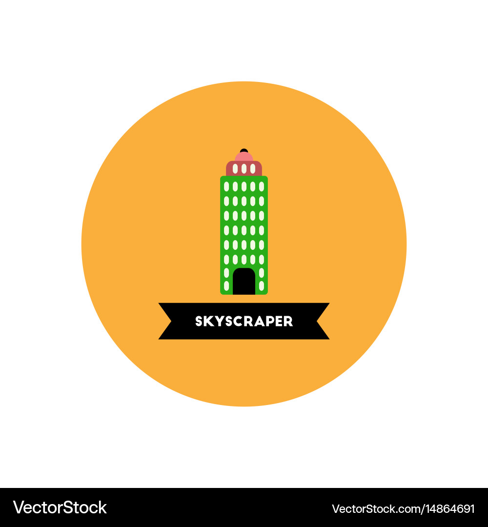 Stylish icon in color circle building skyscraper Vector Image