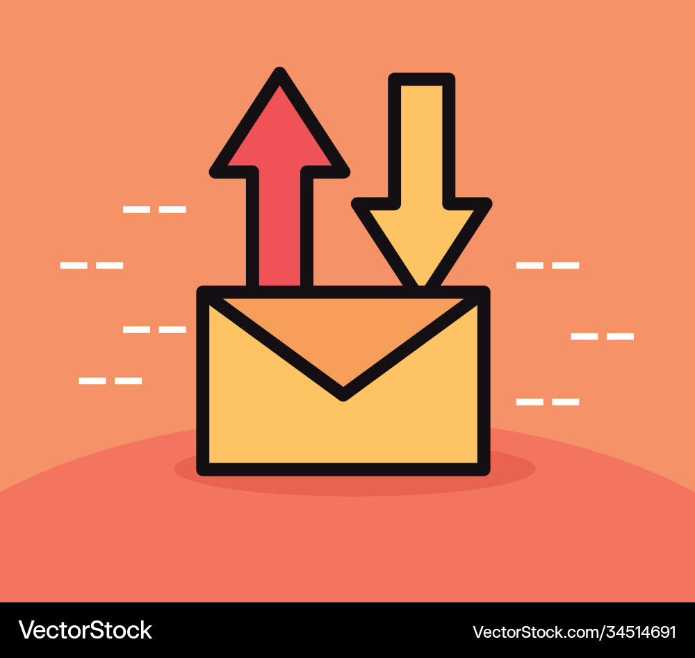 User interface email upload and download data Vector Image