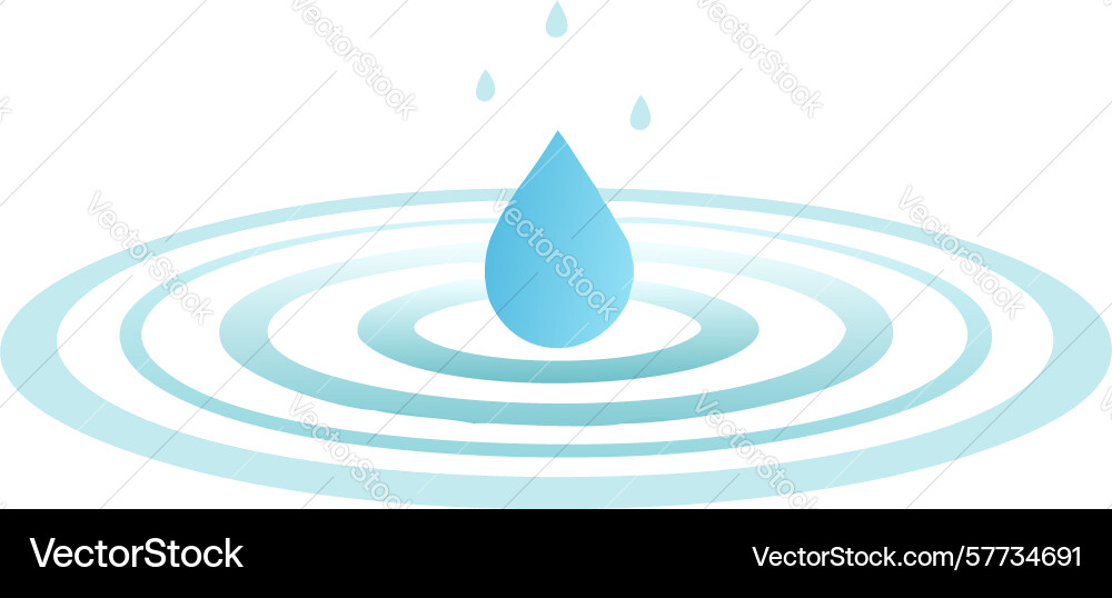 Water drop creating ripples in tranquil pool vector image