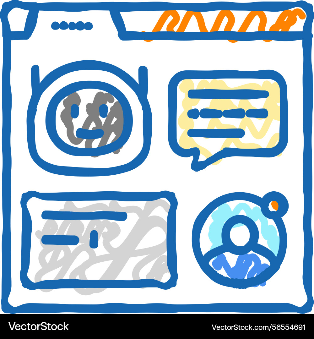 Web chat bot icon doodle Web chat bot icon doodle vector image