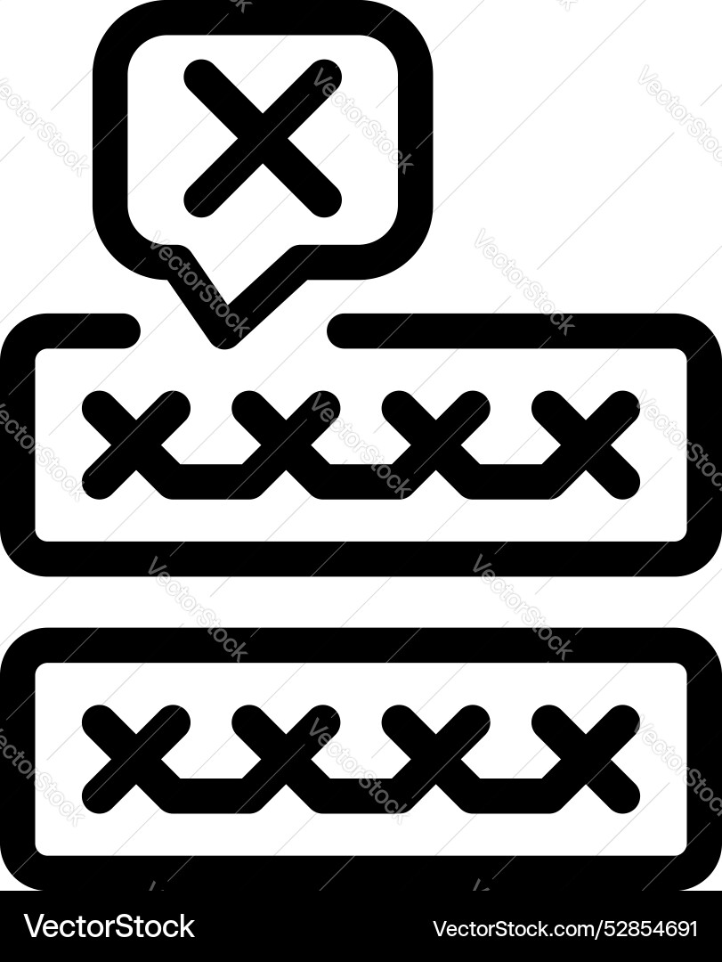 Wrong password showing access denied message Wrong password showing access denied message vector image