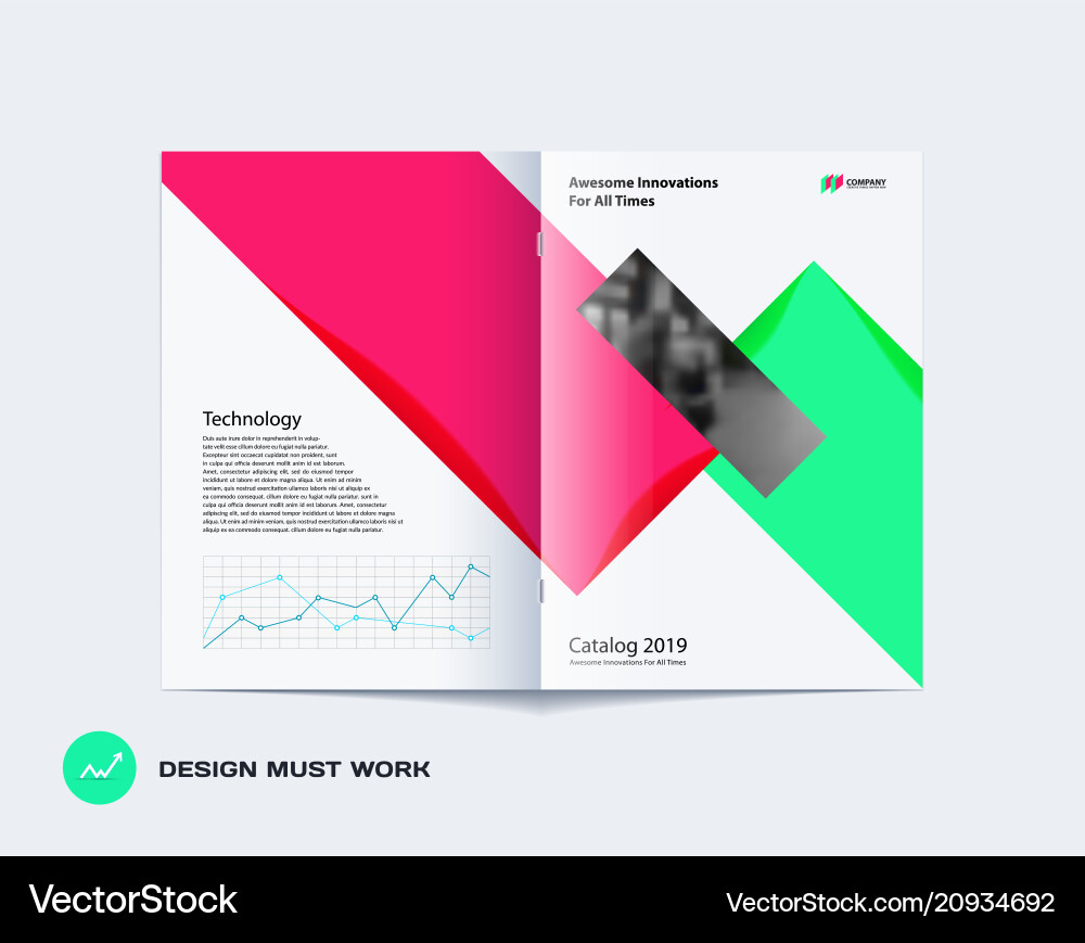 Abstract double-page brochure design rectangular Abstract double-page brochure design rectangular vector image