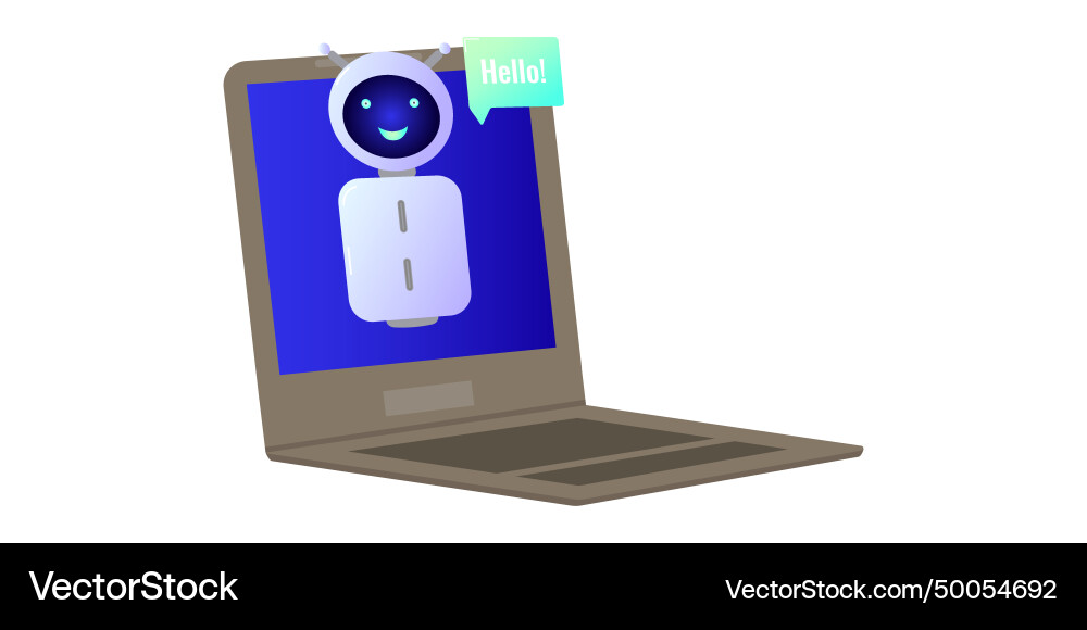 Chatbot assistant form robot with ai 3d Chatbot assistant form robot with ai 3d Vector Image