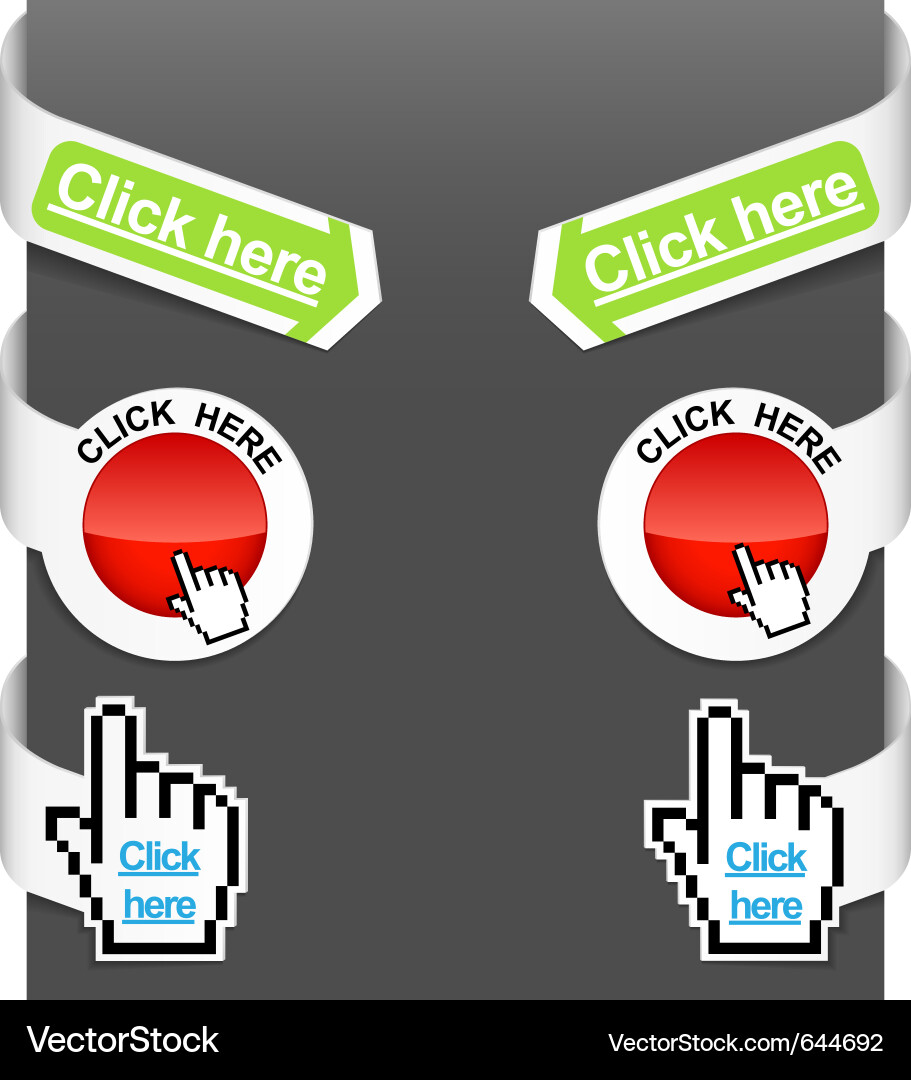 Click Here Signs - Left & Right Vector Image